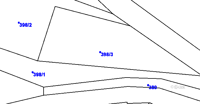 Parcela st. 398/3 v KÚ Vranov pod Ralskem, Katastrální mapa
