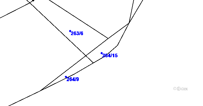 Parcela st. 264/15 v KÚ Malčice, Katastrální mapa