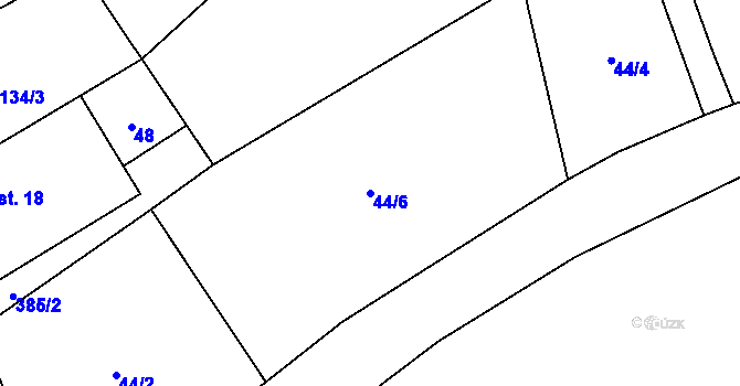 Parcela st. 44/6 v KÚ Mirochov, Katastrální mapa