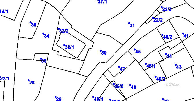Parcela st. 30 v KÚ Miroslav, Katastrální mapa