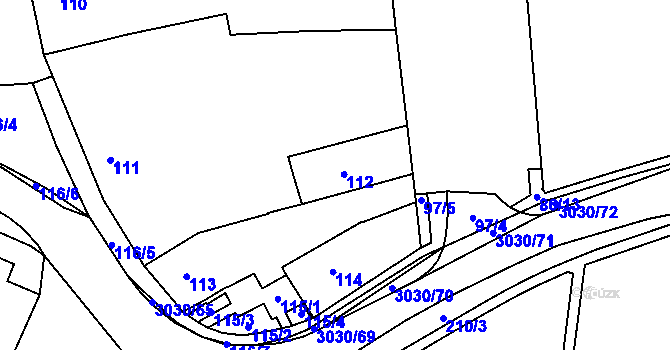 Parcela st. 112 v KÚ Miroslav, Katastrální mapa