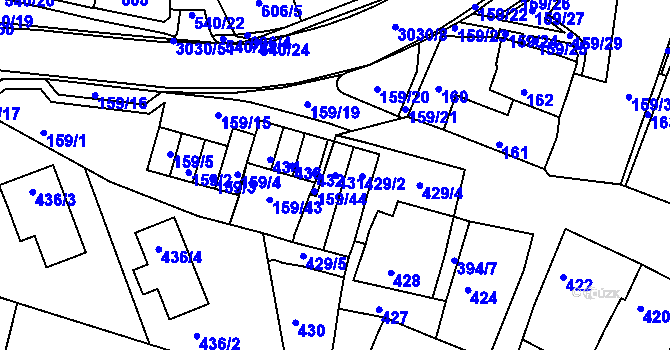 Parcela st. 431 v KÚ Miroslav, Katastrální mapa