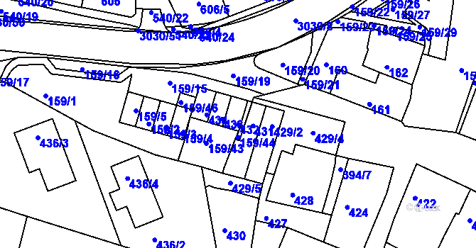 Parcela st. 432 v KÚ Miroslav, Katastrální mapa