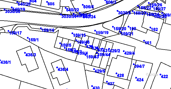 Parcela st. 434 v KÚ Miroslav, Katastrální mapa