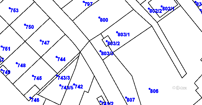 Parcela st. 804 v KÚ Miroslav, Katastrální mapa