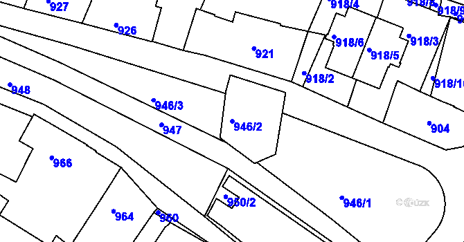 Parcela st. 946/2 v KÚ Miroslav, Katastrální mapa