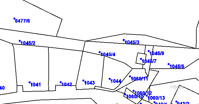 Parcela st. 1045/4 v KÚ Miroslav, Katastrální mapa