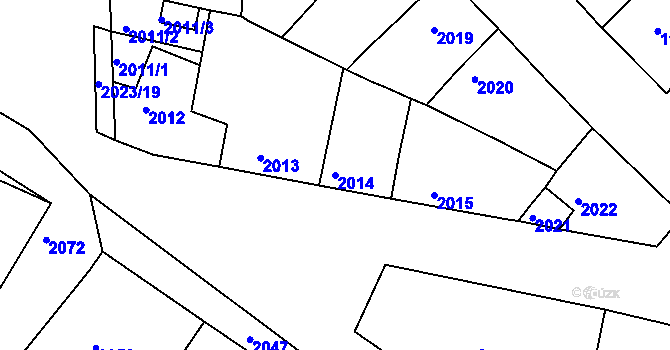Parcela st. 2014 v KÚ Miroslav, Katastrální mapa