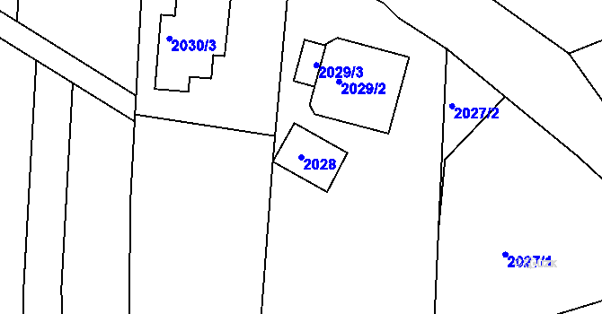 Parcela st. 2028 v KÚ Miroslav, Katastrální mapa