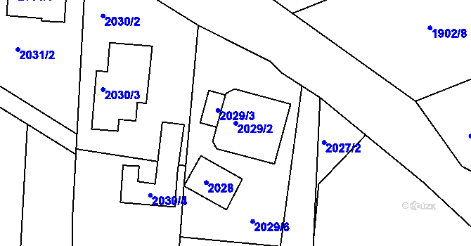 Parcela st. 2029/2 v KÚ Miroslav, Katastrální mapa
