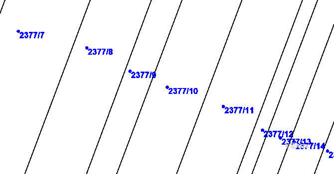 Parcela st. 2377/10 v KÚ Miroslav, Katastrální mapa