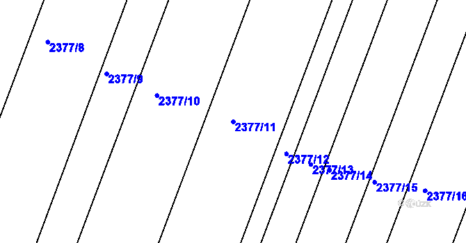 Parcela st. 2377/11 v KÚ Miroslav, Katastrální mapa
