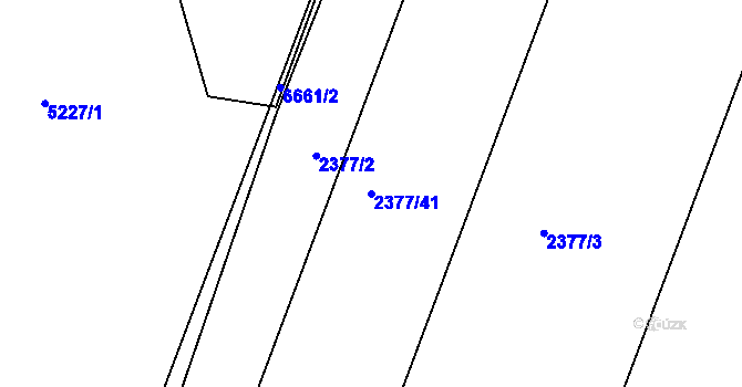 Parcela st. 2377/41 v KÚ Miroslav, Katastrální mapa