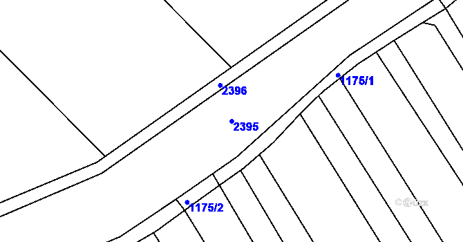 Parcela st. 2395 v KÚ Miroslav, Katastrální mapa