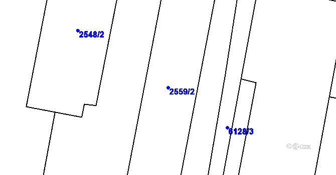 Parcela st. 2559/2 v KÚ Miroslav, Katastrální mapa