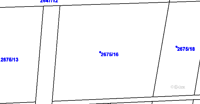 Parcela st. 2675/16 v KÚ Miroslav, Katastrální mapa