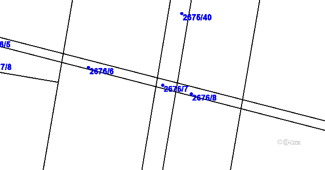 Parcela st. 2676/7 v KÚ Miroslav, Katastrální mapa