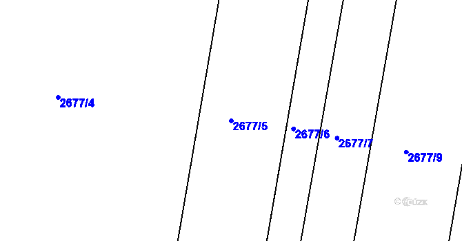 Parcela st. 2677/5 v KÚ Miroslav, Katastrální mapa