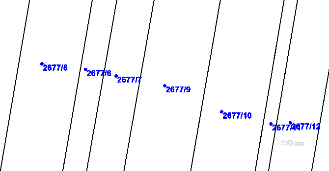 Parcela st. 2677/9 v KÚ Miroslav, Katastrální mapa