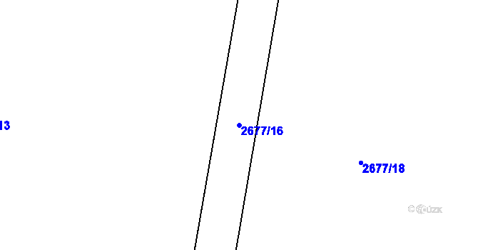 Parcela st. 2677/16 v KÚ Miroslav, Katastrální mapa