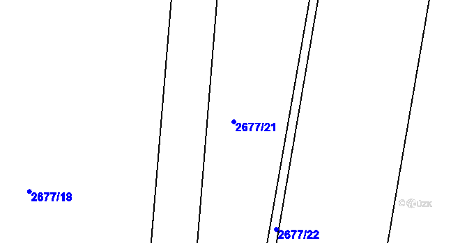 Parcela st. 2677/21 v KÚ Miroslav, Katastrální mapa