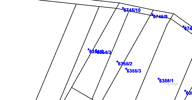 Parcela st. 6354/3 v KÚ Miroslav, Katastrální mapa