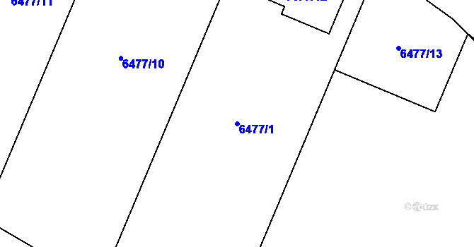 Parcela st. 6477/1 v KÚ Miroslav, Katastrální mapa