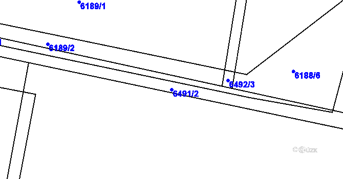 Parcela st. 6491/2 v KÚ Miroslav, Katastrální mapa
