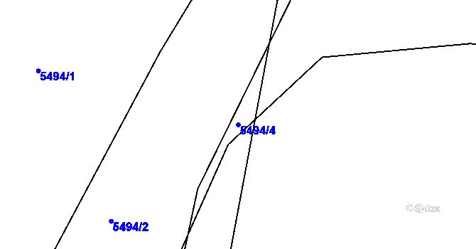 Parcela st. 5494/4 v KÚ Miroslav, Katastrální mapa