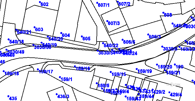 Parcela st. 3030/51 v KÚ Miroslav, Katastrální mapa