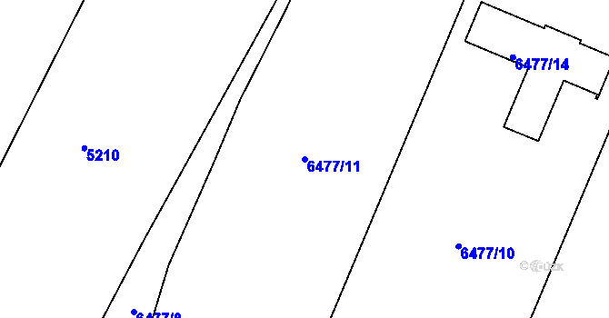 Parcela st. 6477/11 v KÚ Miroslav, Katastrální mapa