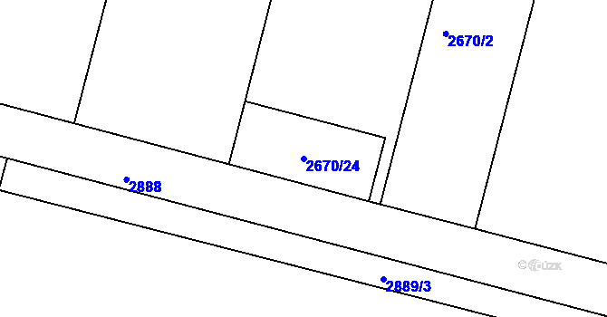 Parcela st. 2670/24 v KÚ Miroslav, Katastrální mapa