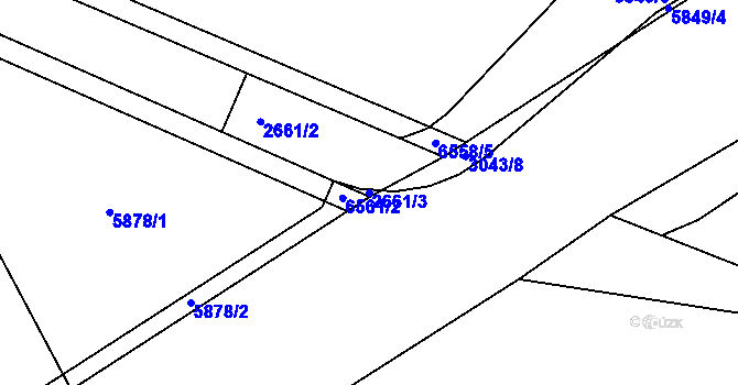 Parcela st. 2661/3 v KÚ Miroslav, Katastrální mapa