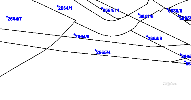 Parcela st. 2665/4 v KÚ Miroslav, Katastrální mapa