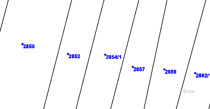 Parcela st. 2854/1 v KÚ Miroslav, Katastrální mapa