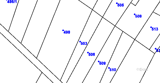 Parcela st. 503 v KÚ Miroslavské Knínice, Katastrální mapa