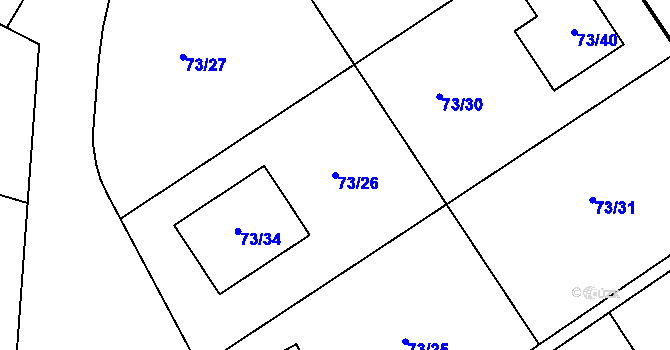 Parcela st. 73/26 v KÚ Miroslavské Knínice, Katastrální mapa