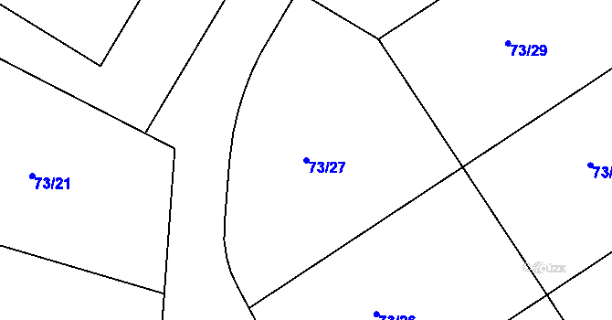 Parcela st. 73/27 v KÚ Miroslavské Knínice, Katastrální mapa