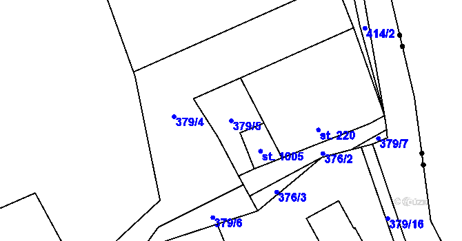 Parcela st. 379/5 v KÚ Mirošov, Katastrální mapa