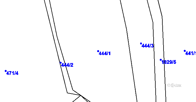 Parcela st. 444/1 v KÚ Mirošov, Katastrální mapa