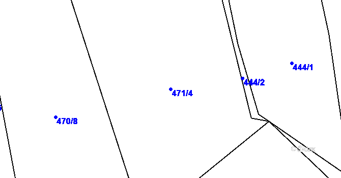 Parcela st. 471/4 v KÚ Mirošov, Katastrální mapa