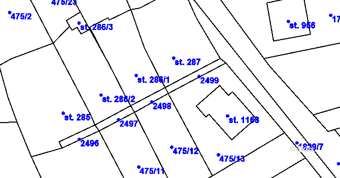 Parcela st. 475/24 v KÚ Mirošov, Katastrální mapa