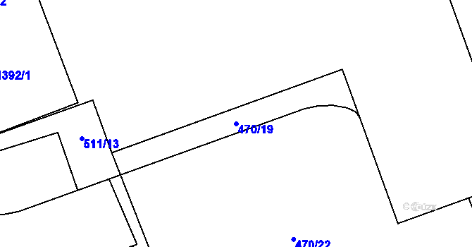 Parcela st. 470/19 v KÚ Mirošov, Katastrální mapa
