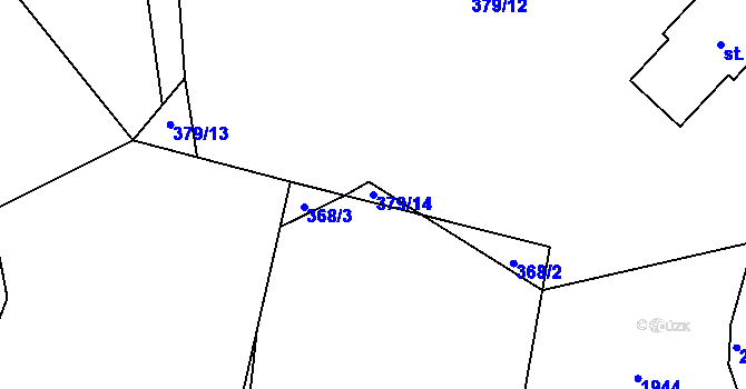 Parcela st. 379/14 v KÚ Mirošov, Katastrální mapa
