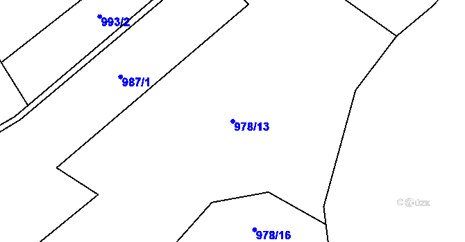 Parcela st. 978/13 v KÚ Mirošov, Katastrální mapa