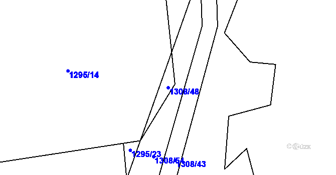 Parcela st. 1308/48 v KÚ Mirošov, Katastrální mapa