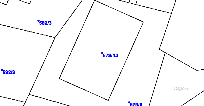 Parcela st. 579/13 v KÚ Mirošov, Katastrální mapa