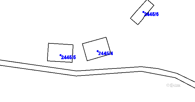Parcela st. 2445/4 v KÚ Mirošov u Bobrové, Katastrální mapa