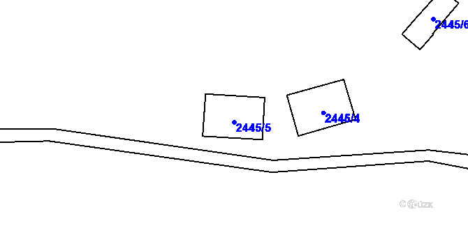 Parcela st. 2445/5 v KÚ Mirošov u Bobrové, Katastrální mapa