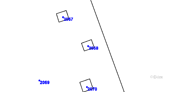 Parcela st. 2068 v KÚ Mirošov u Bobrové, Katastrální mapa